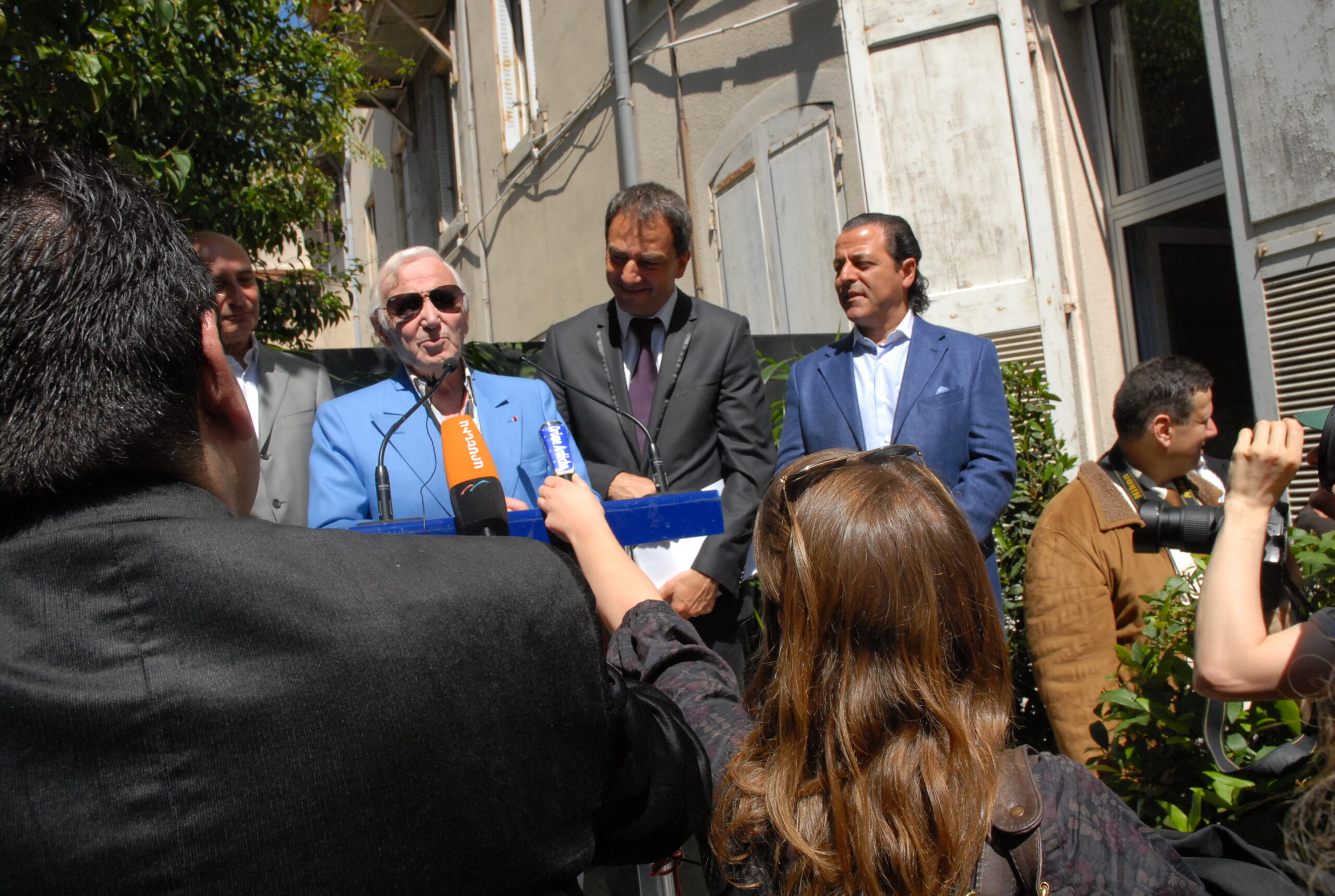 Charles Aznavour sur le Square Aznavour à Valence